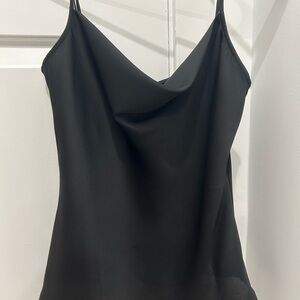 Express Black Satin Women's Cowl Neck Tank Top (XS)